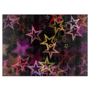 Colourful Stars Dance Whimsically  Cutting Board