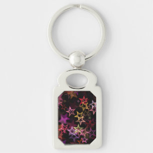 Colourful Stars Dance Whimsically  Keychain