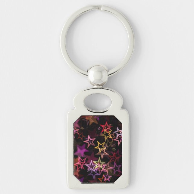 Colourful Stars Dance Whimsically  Keychain (Front)