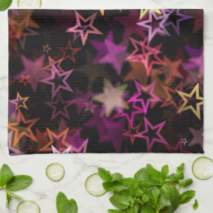 Colourful Stars Dance Whimsically  Kitchen Towel