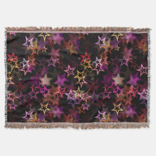 Colourful Stars Dance Whimsically  Throw Blanket