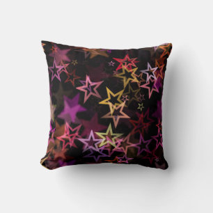 Colourful Stars Dance Whimsically  Throw Pillow