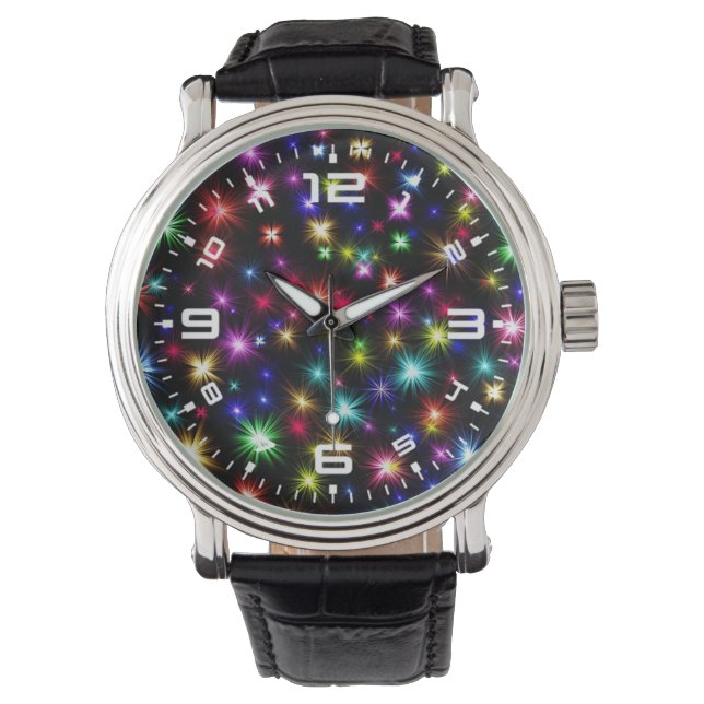 Colourful Stars Fireworks Design-27317 Watch (Front)