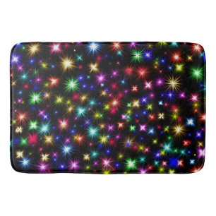 Colourful Stars Fireworks Design Bath Mat