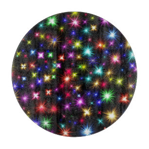 Colourful Stars Fireworks Design Cutting Board