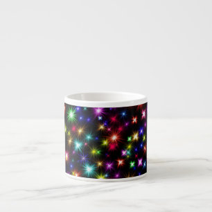 Colourful Stars Fireworks Design Espresso Cup