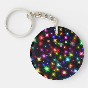 Colourful Stars Fireworks Design Keychain