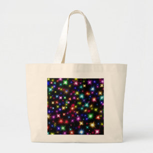 Colourful Stars Fireworks Design Large Tote Bag