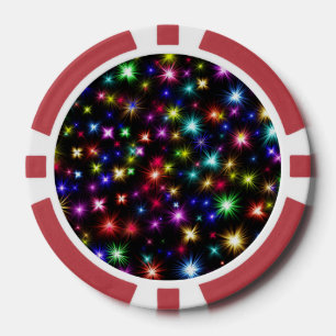 Colourful Stars Fireworks Design Poker Chips