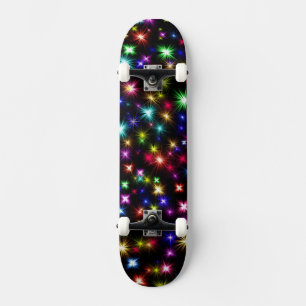 Colourful Stars Fireworks Design Skateboard