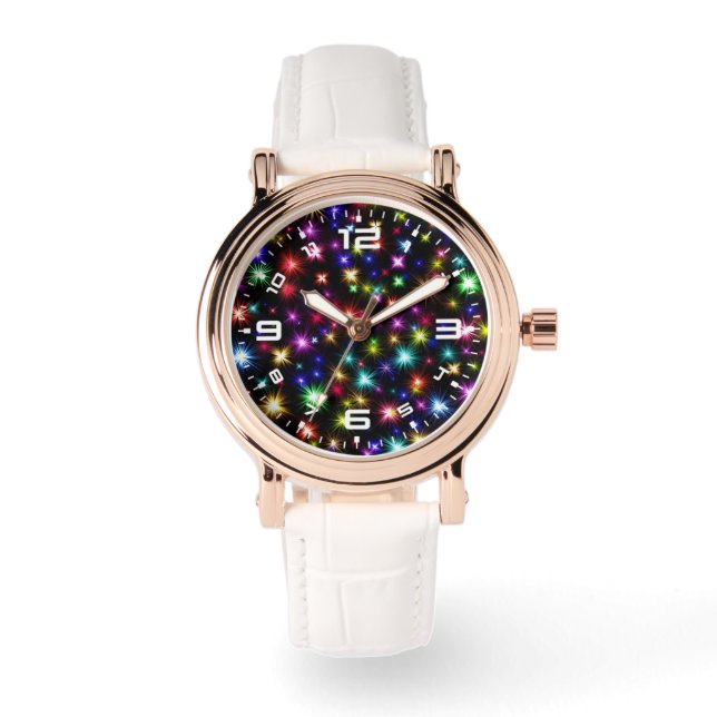 Colourful Stars Fireworks Design Watch (Front)