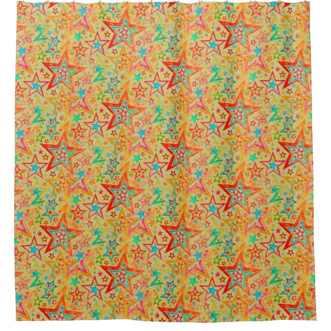 Colourful Stars grunge pattern seamless + your ide (Front)