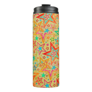 Colourful Stars grunge pattern seamless + your ide Thermal Tumbler