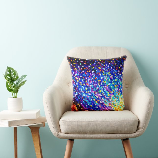 Colourful Stars In Blue Sky. Buy Now Throw Pillow (Chair)