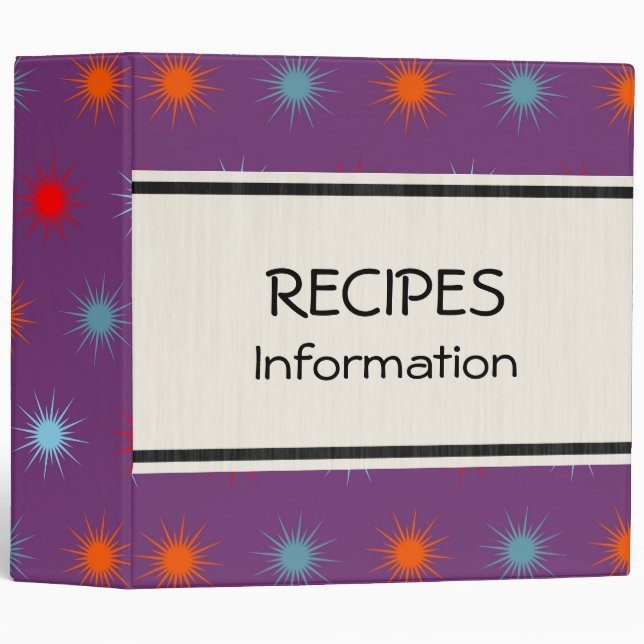 Colourful Stars Modern Geometric Pattern Binder (Front/Spine)
