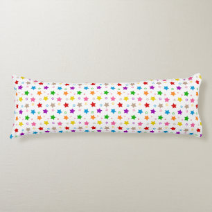 Colourful Stars Pattern Design White Body Pillow