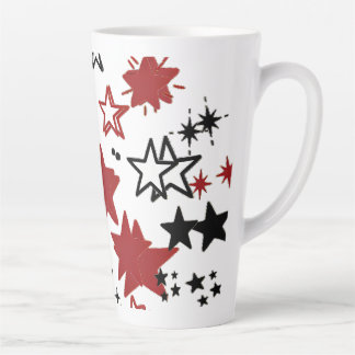 Colourful Stars Pattern Double Sided Throw Pillow Latte Mug
