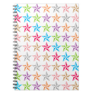 Colourful stars pattern notebook