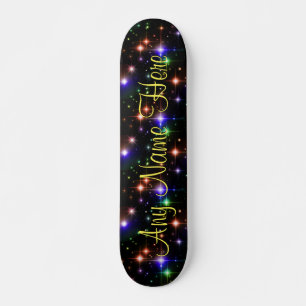 Colourful Stars Personalized Name Skate Board