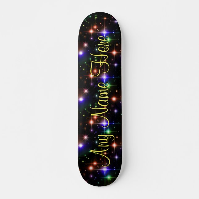 Colourful Stars Personalized Name Skate Board (Front)