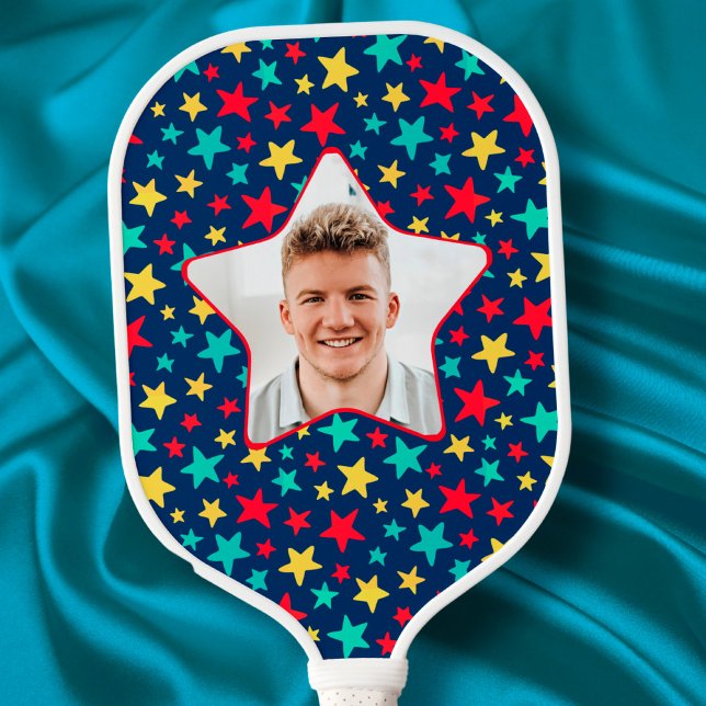 Colourful Stars Pickleball Star Player Custom Phot Pickleball Paddle (Creator Uploaded)