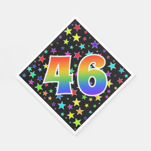 Colourful Stars + Rainbow Pattern "46" Event # Napkin