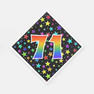 Colourful Stars + Rainbow Pattern "71" Event # Napkin