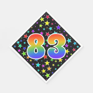 Colourful Stars + Rainbow Pattern "83" Event # Napkin