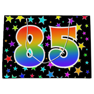 Colourful Stars + Rainbow Pattern "85" Event # Large Gift Bag