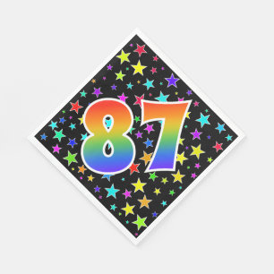Colourful Stars + Rainbow Pattern "87" Event # Napkin