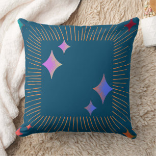 colourful stars  throw pillow