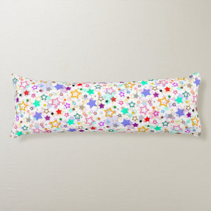 Colourful Stars White Body Pillow