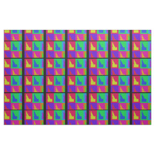 Colourful State of Idaho Pop Art Map Fabric