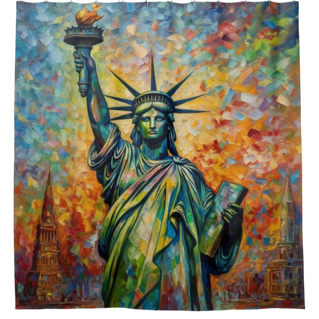 Colourful Statue of Liberty New York Art (Front)