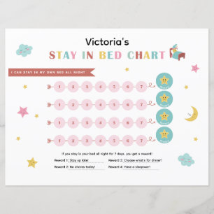 Colourful Stay in Bed Bedtime Chart for Children