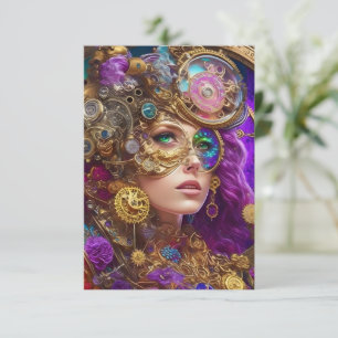 Colourful Steampunk Flat Thank You Card