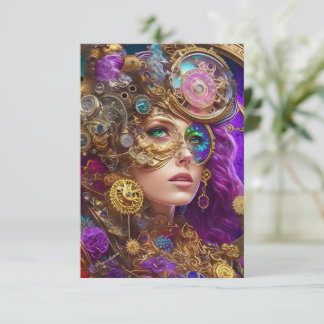 Colourful Steampunk Flat Thank You Card