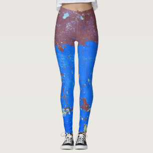Colourful steel rust: abstract texture leggings