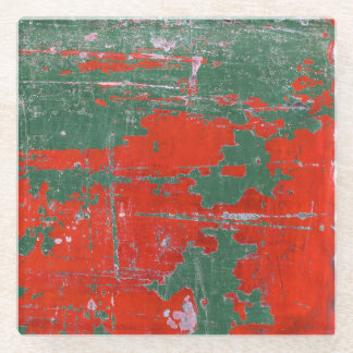 Colourful steel rust, textured background. glass coaster