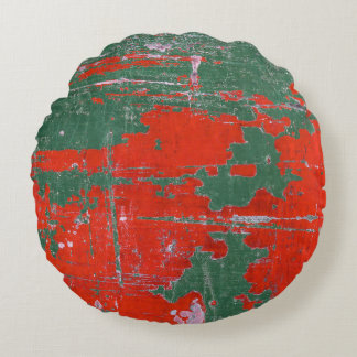 Colourful steel rust, textured background. round pillow