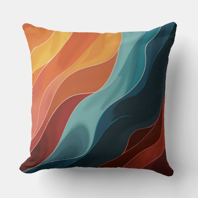 Colourful Stenciling Effect Throw Pillow (Front)