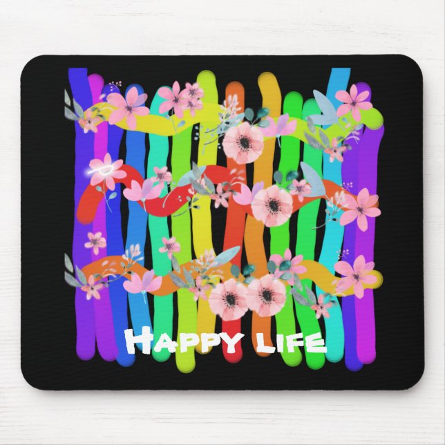 colourful sticks of flowers mouse pad (Front)