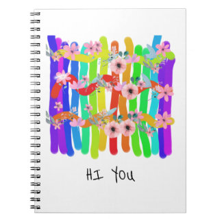 colourful sticks of flowers notebook