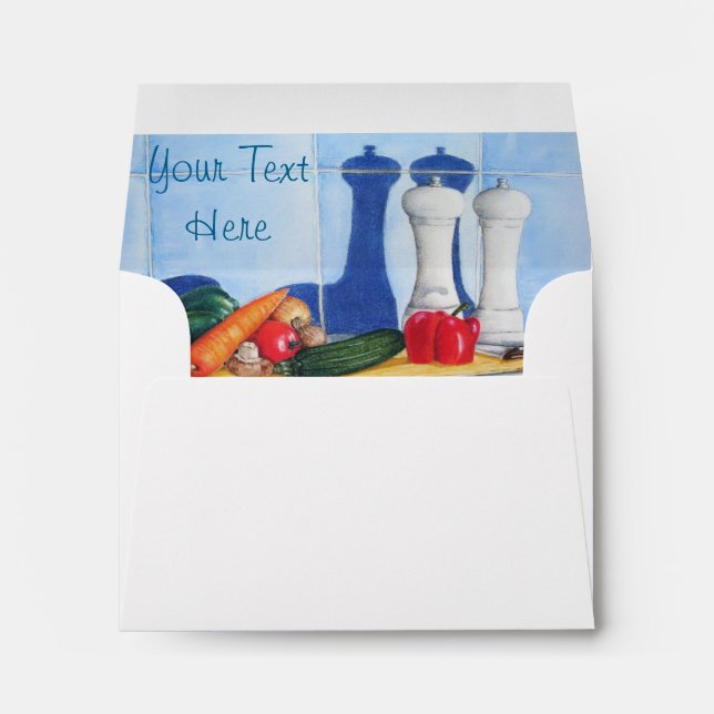 colourful still life picture of mixed vegetables envelope (Back (Bottom))