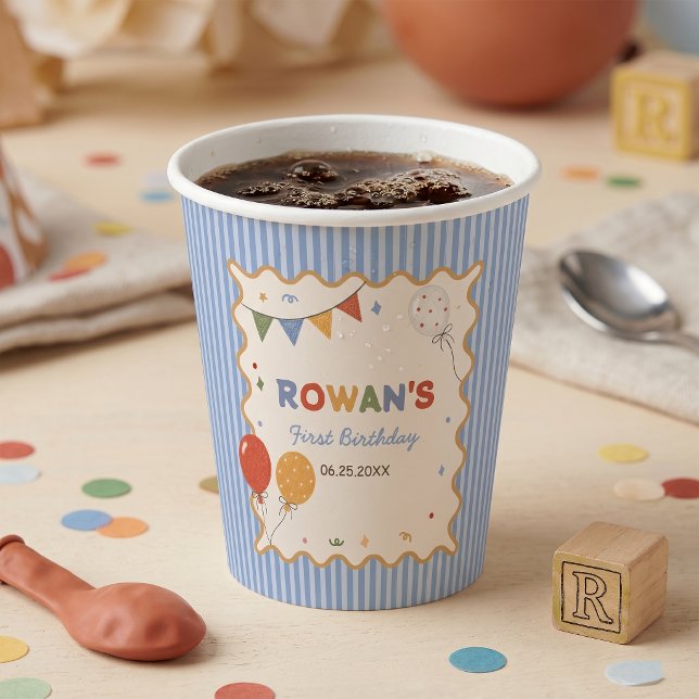 Colourful Stiped Fun Birthday Paper Cups (Creator Uploaded)