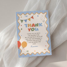 Colourful Stiped Fun Birthday Thank You Card