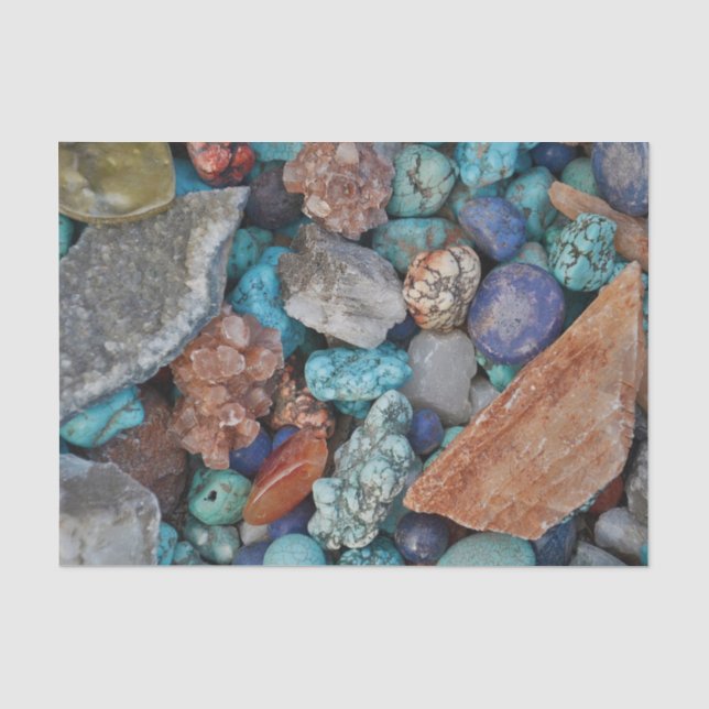 Colourful stone rock pebble natural texture tissue paper (Front)