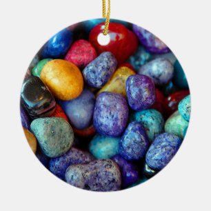 Colourful stones ceramic ornament