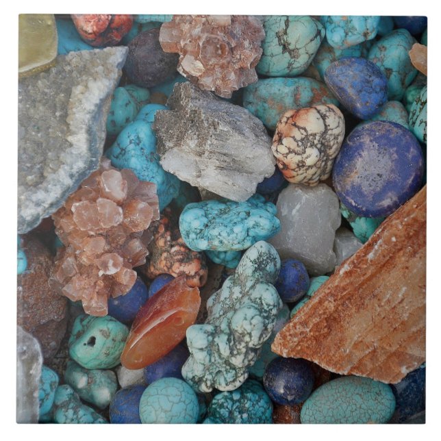 Colourful stones ceramic tile (Front)