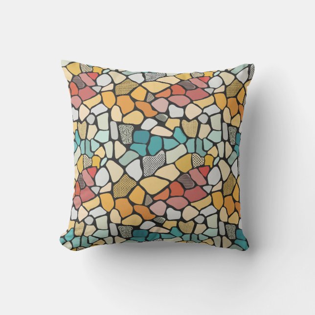 colourful stones pattern throw pillow (Front)